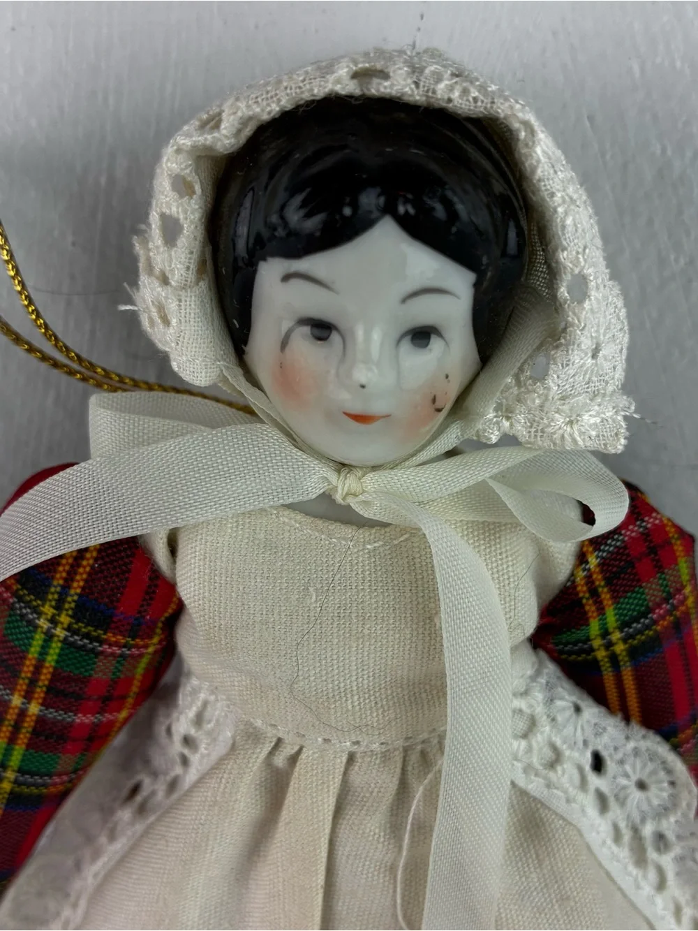 Silvestri Ceramic Doll Vintage Christmas Ornament
